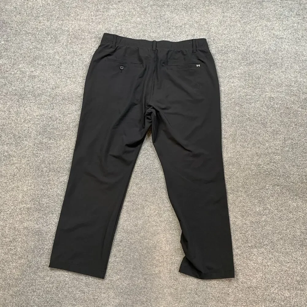 Under Armour Pants Mens 38 Black Gripper Waistband Performance Golf Travel Chino